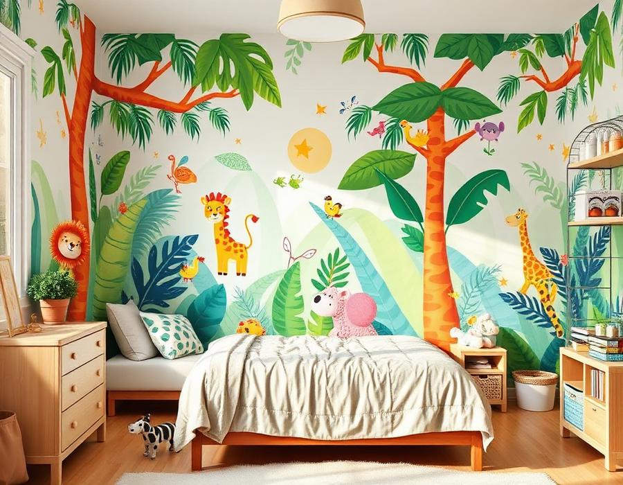 Jungle Theme Kids Room — wallpaper installed by Wallbaz in Noida